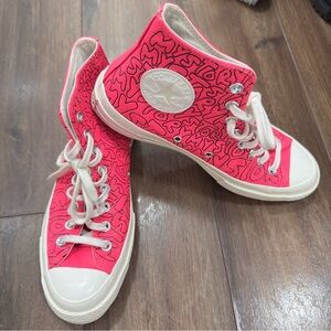 Limited Edition Converse Chuck 70 High Leather Pink “My Story” Size 8.5